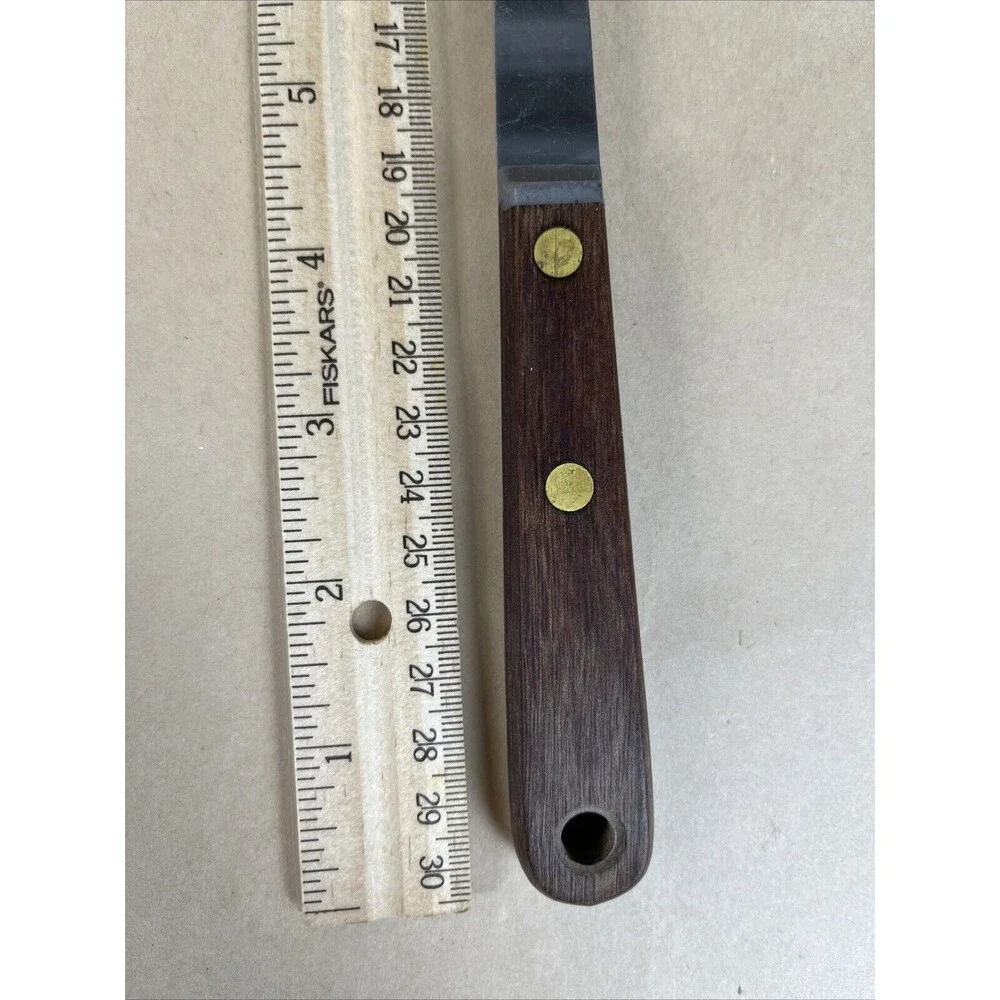 Vintage Robinson Knife Co USA Stainless Meat Carving‎ Fork Wood Handle 12.25